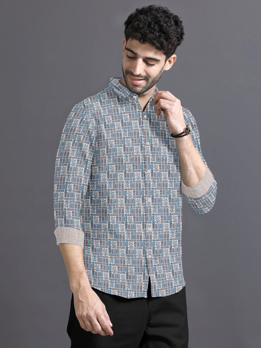 Urban Check Printed Long Sleeve Shirt