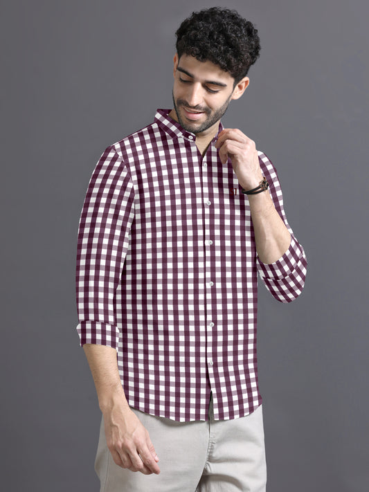 Red Precision Box Check Long Sleeve Shirt