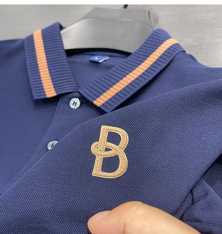 Bold Emblem Stripe Polo T-Shirt